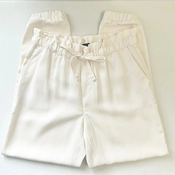Banana Republic Paperbag Waist Tencel Joggers Relaxed Fit Pants Ivory Size XS - Picture 14 of 14